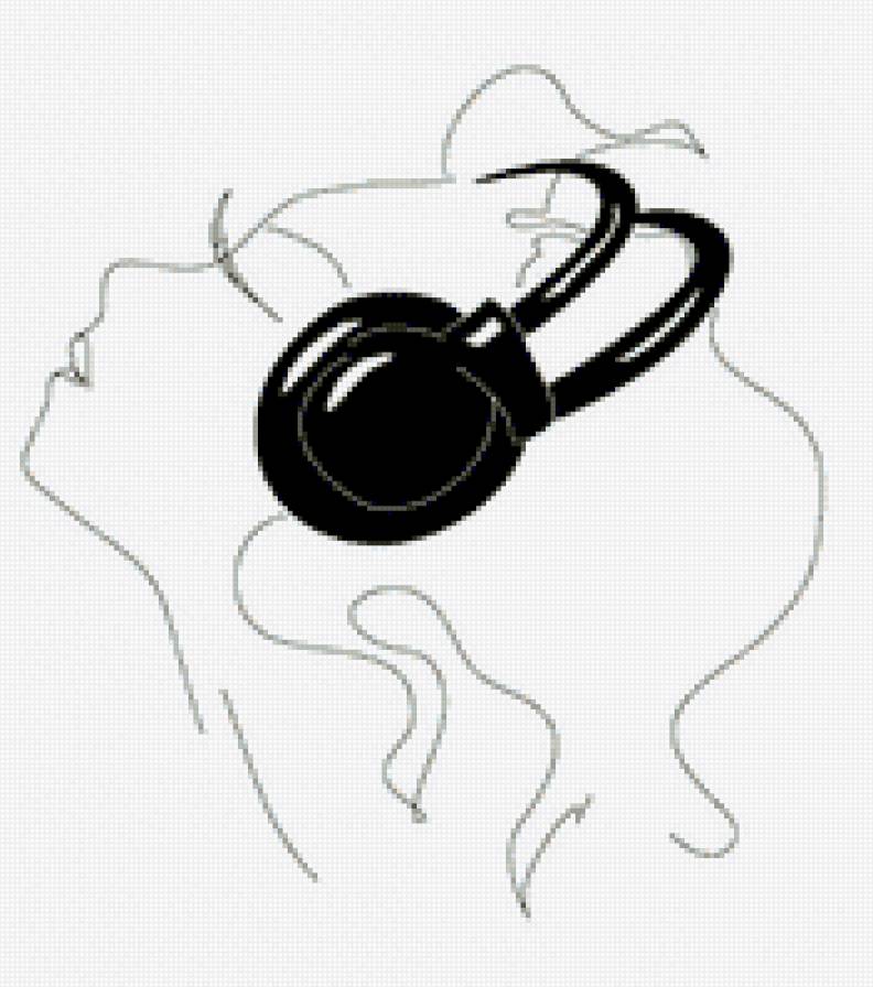 любимая музыка - девушка, монохром, музыка - предпросмотр