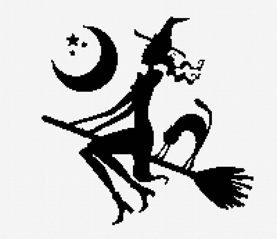 волшебница - ведьма, волшебница, метла - предпросмотр