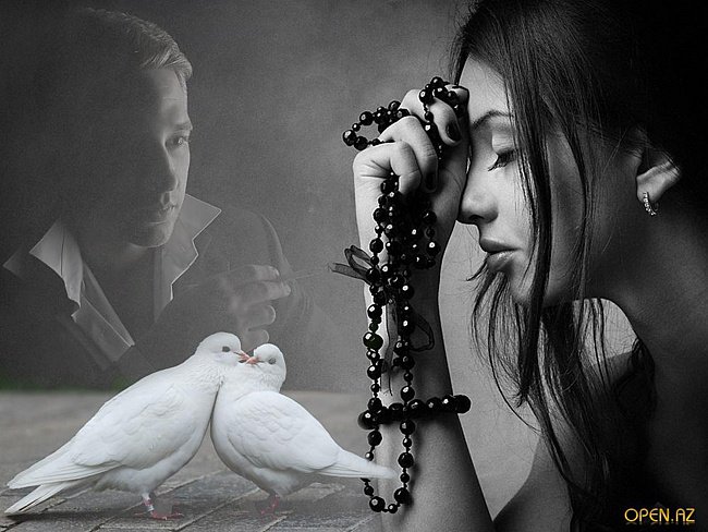 Он и Она, голуби - страсть, он и она, любовь, двое - оригинал