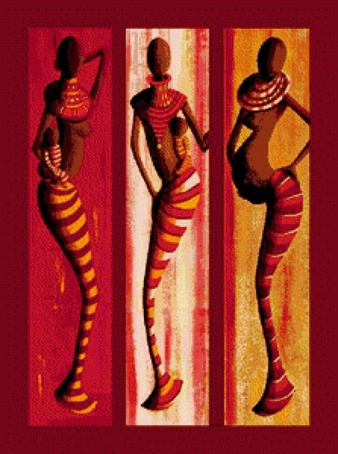 Африканские мотивы - триптих - предпросмотр