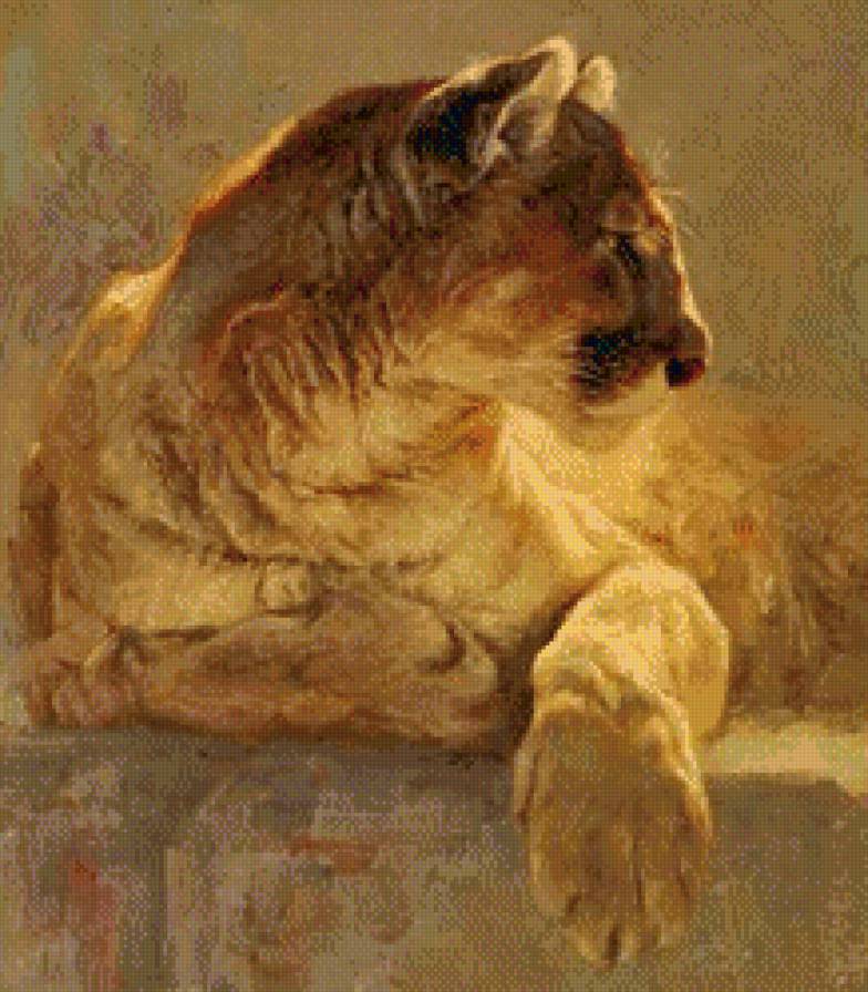 пума - живопись, хищник - предпросмотр