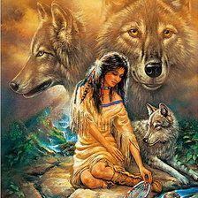 Схема вышивки «волчья красавица»