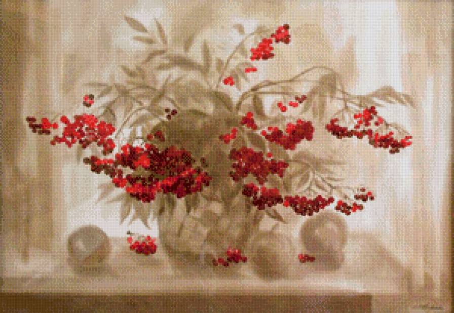 рябина - рябина, живопись - предпросмотр