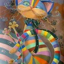 Схема вышивки «радужный кот»