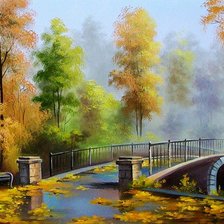 Схема вышивки «осенний пейзаж»