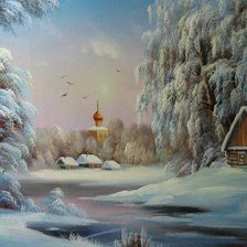 Схема вышивки «зимний пейзаж»