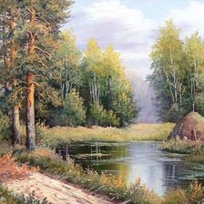 Схема вышивки «осенний пейзаж»