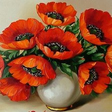 Схема вышивки «маки в вазе»