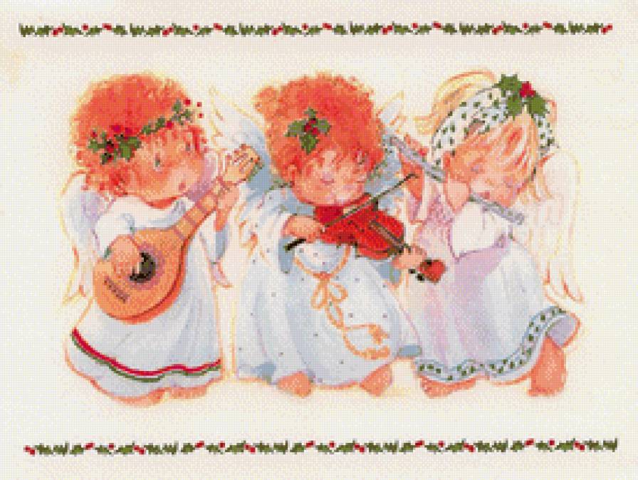 новогодние ангелочки - детское, ангелы, рождество - предпросмотр