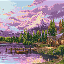 Схема вышивки «розовый вечер»