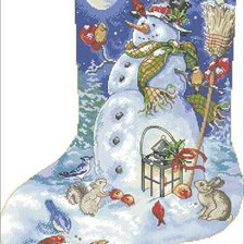 Схема вышивки «новогодний сапог»