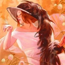 Схема вышивки «девушка и стрекоза»