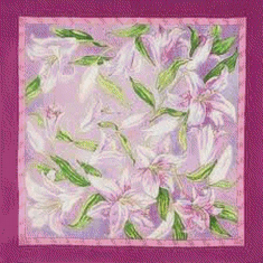 лилии на подушку 2 - цветы, лилии, подушка - предпросмотр