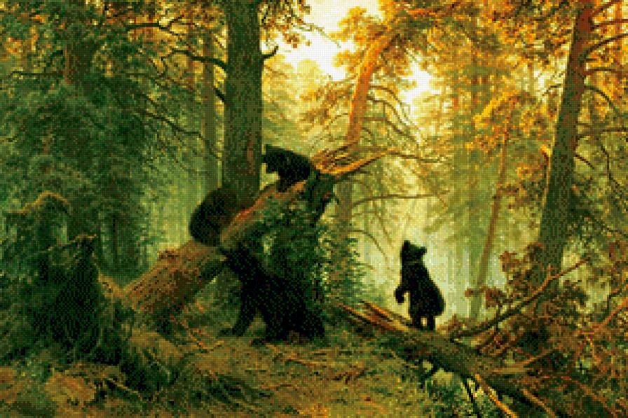 Утро в сосновом лесу - предпросмотр