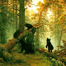 Схема вышивки «Утро в сосновом лесу»