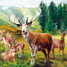 Схема вышивки «олени»