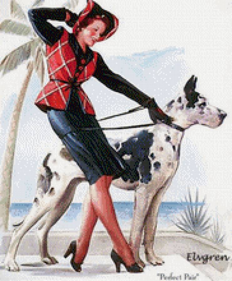 дама с собакой - собака, девушка - предпросмотр