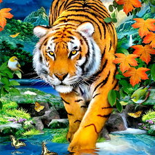 Схема вышивки «тигр»