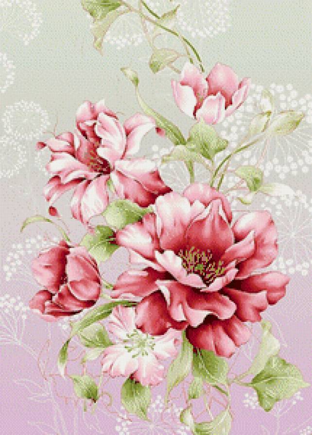 Китайская акварель1 - акварель, цветы, китай - предпросмотр