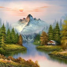 Схема вышивки «пейзаж»