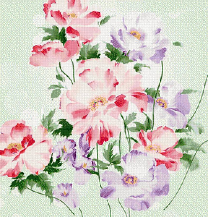 китайская акварель3 - китай, цветы, акварель - предпросмотр