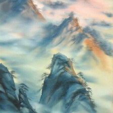 Схема вышивки «Рассвет в горах»