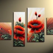 Схема вышивки «триптих маки»