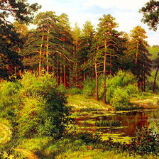 Схема вышивки «лес»