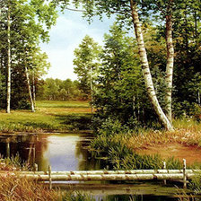 Схема вышивки «лесная речка»