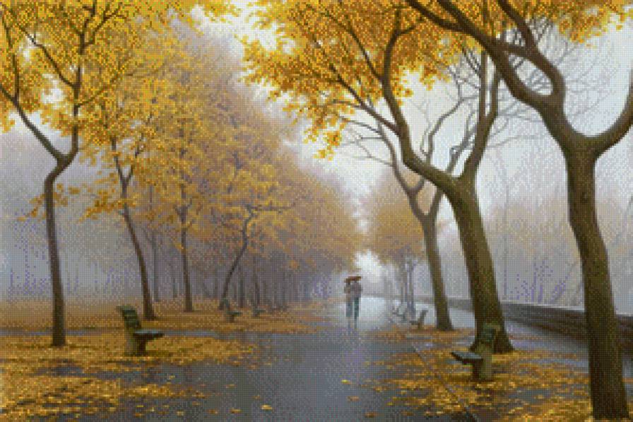 Осень - осень, пара, парк, городской пейзаж, прогулка, город - предпросмотр