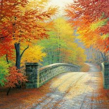 Схема вышивки «осенний пейзаж»