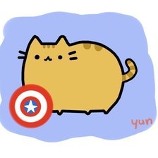 Схема вышивки «Кот - Капитан Америка»