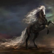 Схема вышивки «Вороной конь»