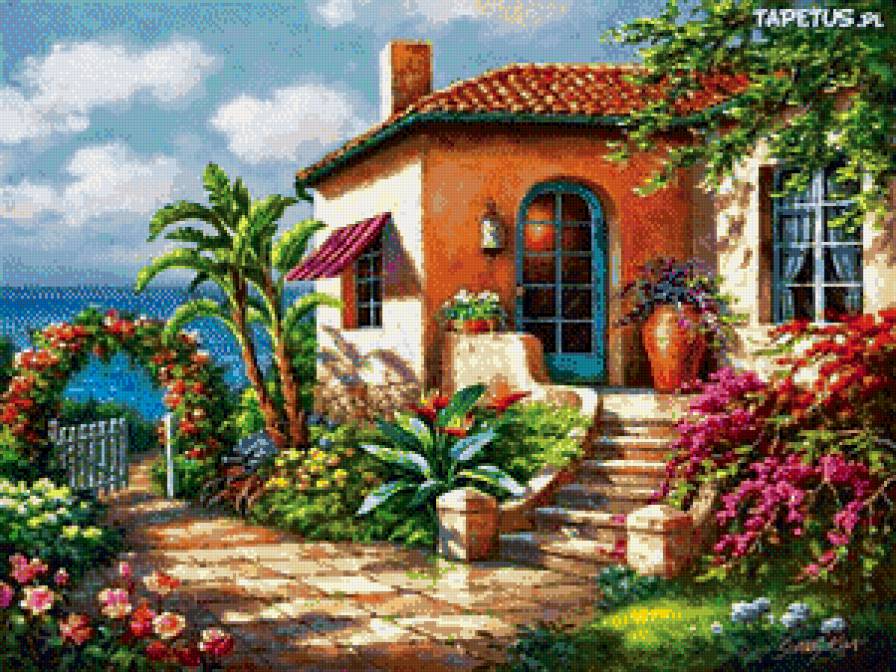 уютный домик - море, пейзаж, природа, дом - предпросмотр