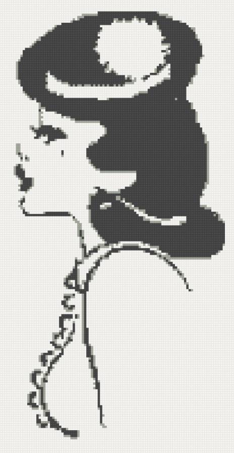 Дамочка - монохром, красавица, дама, девушка - предпросмотр