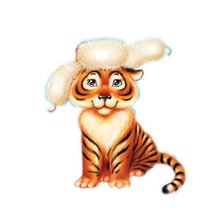 Схема вышивки «тигренок в шапке»