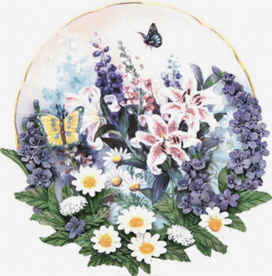 Узоры - узоры, букет, подушка, цветы - предпросмотр