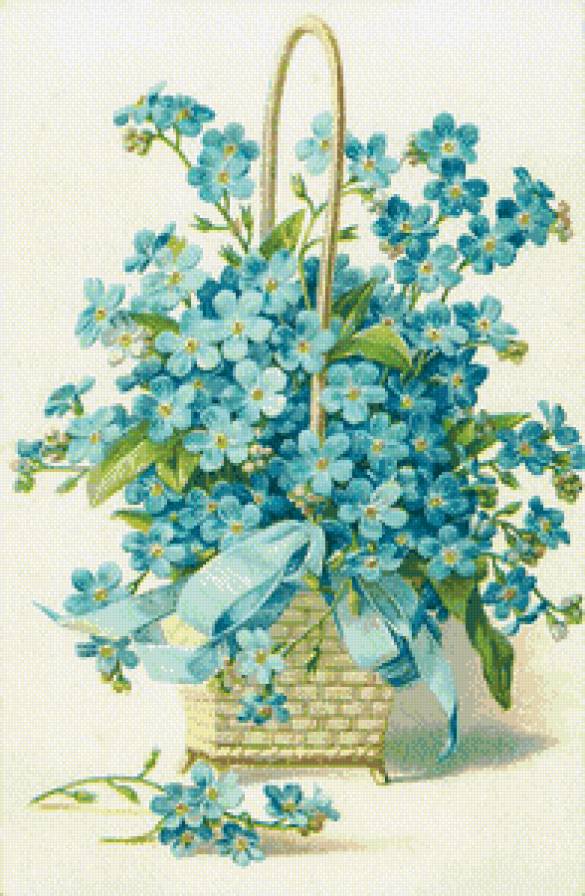 Цветы - цветы, незабудки, букет - предпросмотр