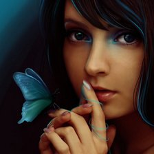 Схема вышивки «девушка.»