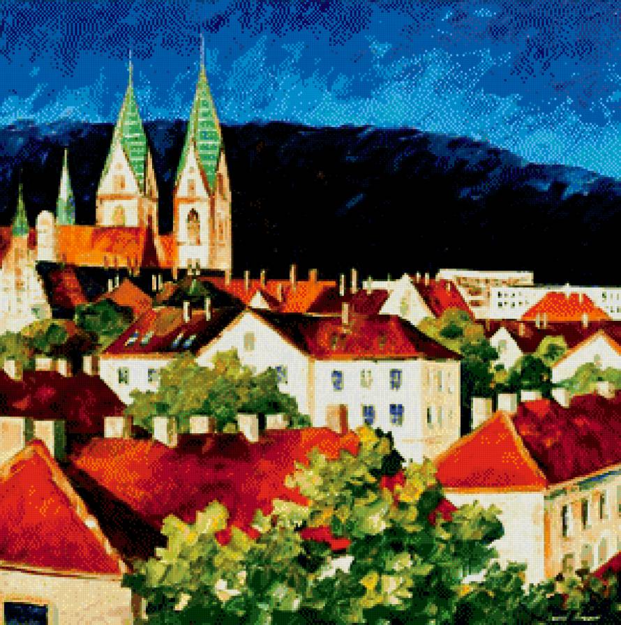 Серия "Пейзажи" - город, домик, пейзаж - предпросмотр