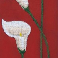 Схема вышивки «Каллы на красном фоне»