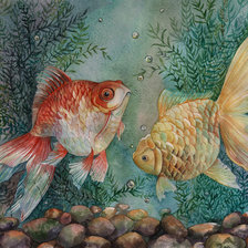 Схема вышивки «золотые рыбки»