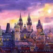 Схема вышивки «города мира»