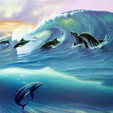 Схема вышивки «Дельфины»