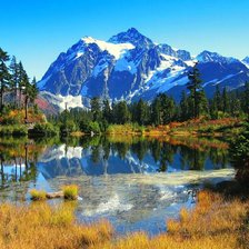 Схема вышивки «Озеро в горах»