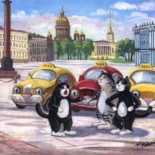 Схема вышивки «коты Петербурга»