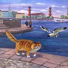 Схема вышивки «коты Петербурга»