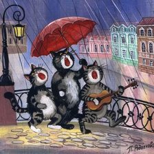 Схема вышивки «коты Петербурга»