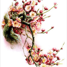 Схема вышивки «Ветка сакуры.»