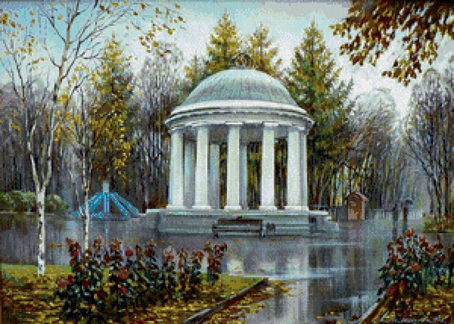 Серия "Пейзажи" - осень, пейзаж, беседка - предпросмотр